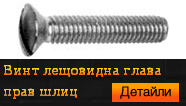 Винт лещовидна глава прав шлиц